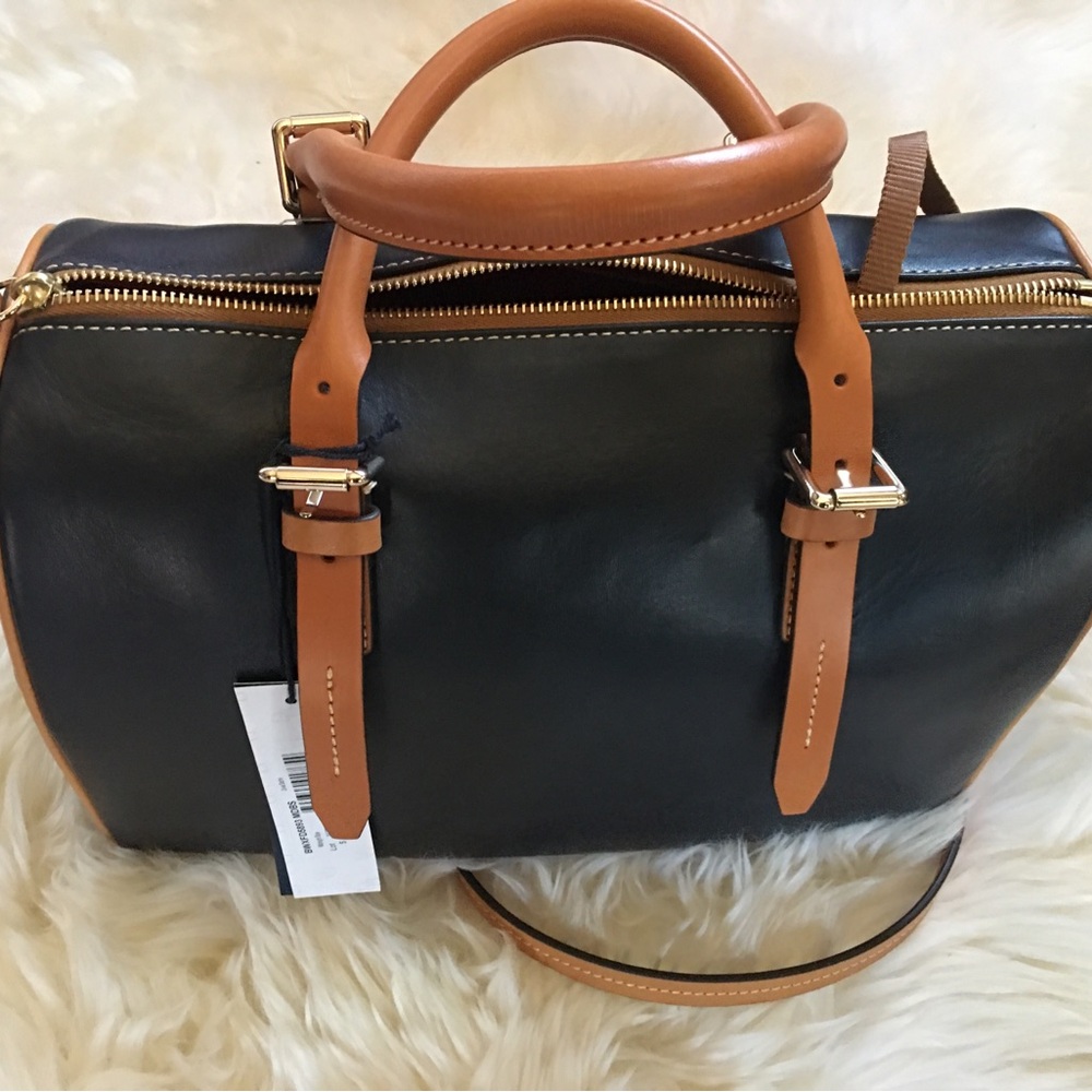 Dooney & Bourke Midnight Blue and Tan Handbag - Picture 2 of 12